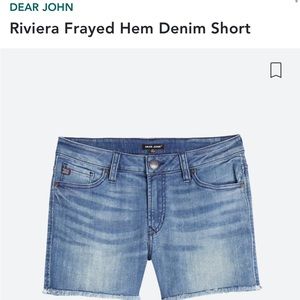 Dear John Riviera frayed hem denim shorts….Size 27